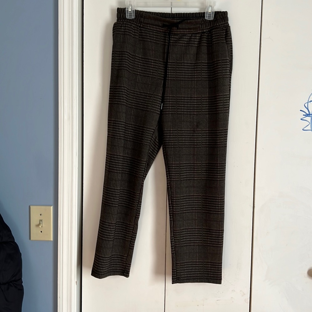 Brown tweed cropped pants